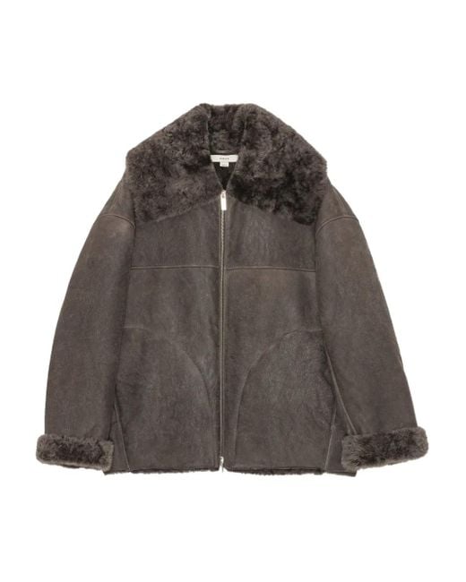 Remain Brown Shearling Zip-Front Jacket