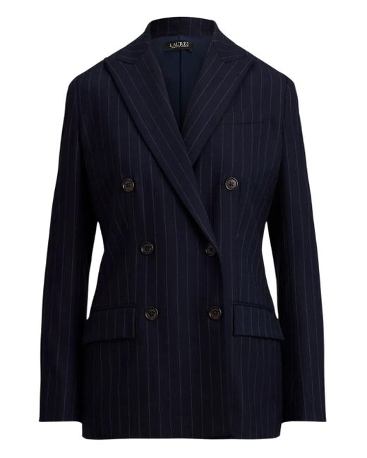 Ralph Lauren Blue Pinstripe Double-Breasted Blazer