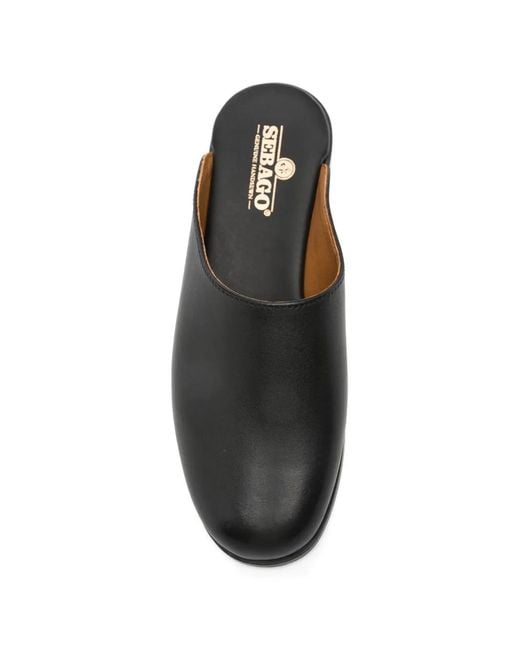 Sebago Gray Mules En Cuir À Bout Rond