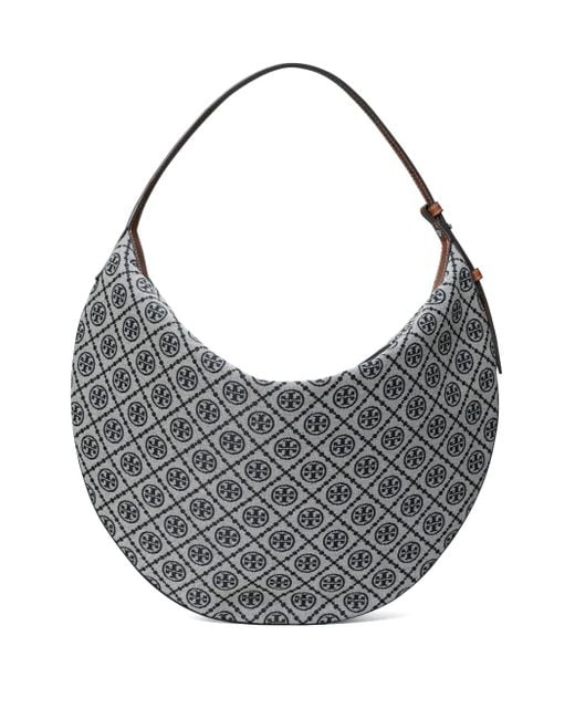 Tory Burch Gray Tasche mit Monogrammmuster