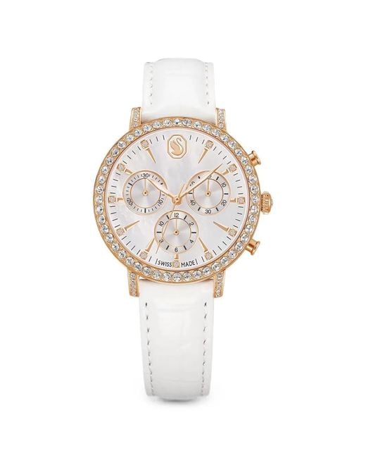 Swarovski White Round 36Mm Watch