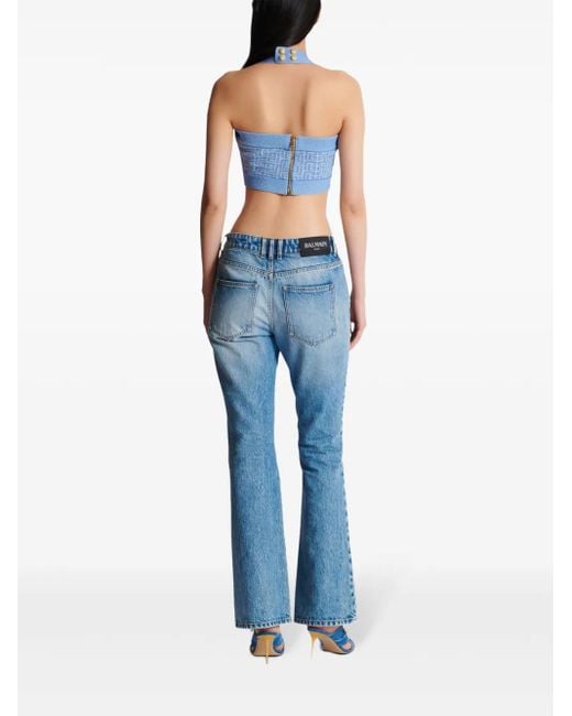 Balmain Blue Bra Top