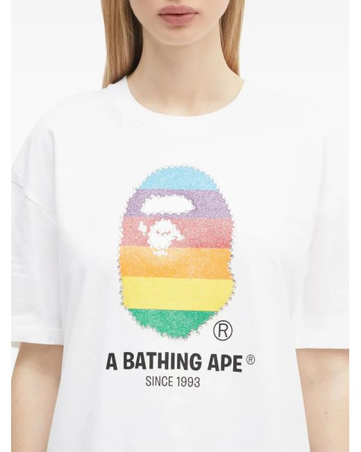 A Bathing Ape White Embellished T-Shirt