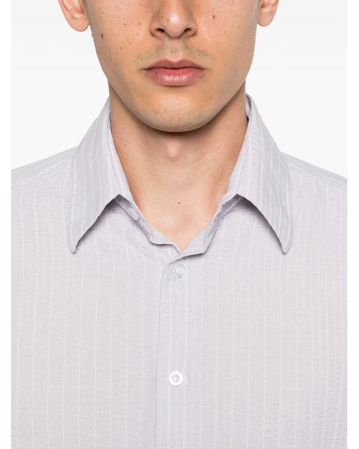 Carter Young White Striped Business Shirt for men