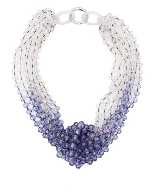 Emporio Armani Blue Halskette im Layering-Look mit Perlen