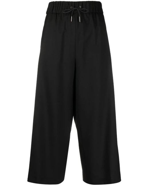 Fabiana Filippi Black Cropped Flared Trousers