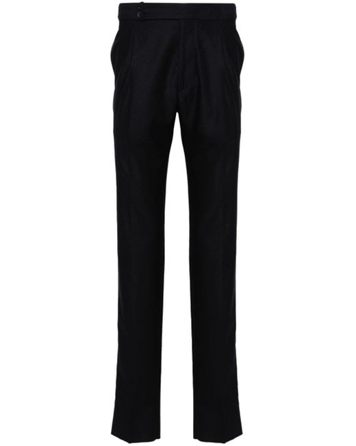 Tagliatore Black Mid-rise Tailored Trousers for men