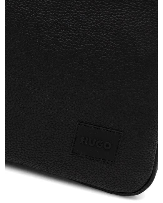 HUGO Black Zip-Fastening Laptop Bag for men