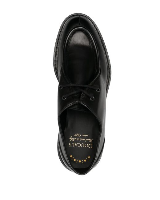 Doucal's Black Leather Derby Shoes for men
