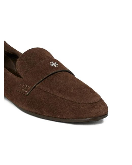 Mocassins En Daim À Plaque Logo Tory Burch en coloris Brown