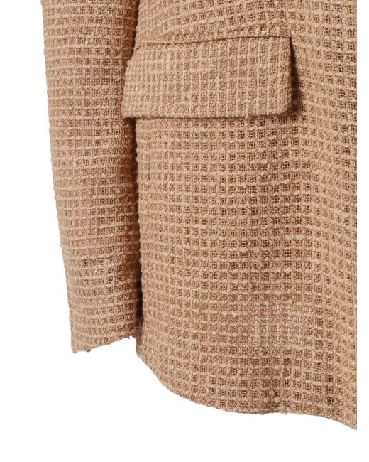 Fabiana Filippi Brown Sequin Rever Jacket