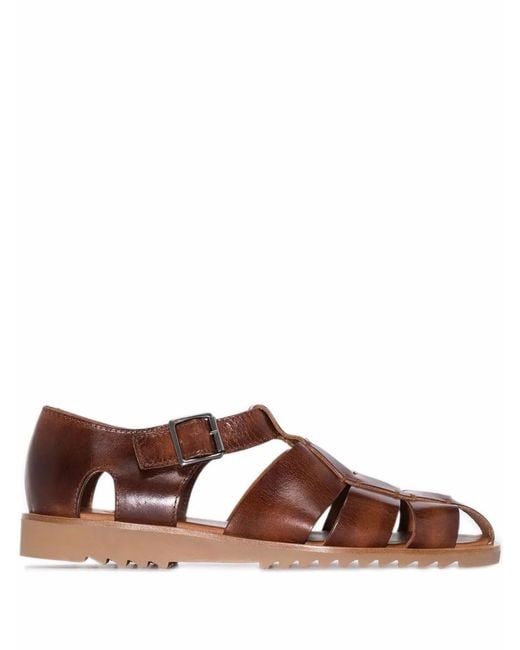 Paraboot Brown Pacific Leather Sandals for men
