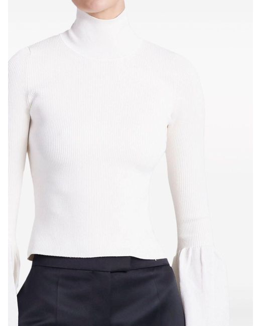 Altuzarra White Dana Flared-cuffs Top