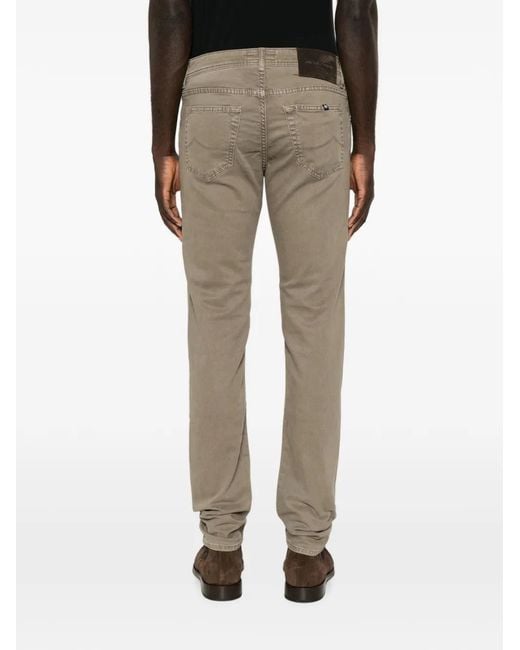 Jacob Cohen Gray Pantalon À Cinq Poches Et Patch Logo Nick for men