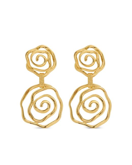 LYNYER Metallic Floral Vortex Drop Earrings