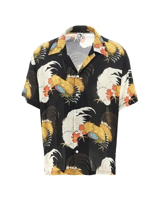 Endless Joy Black Rooster Printed Shirt for men
