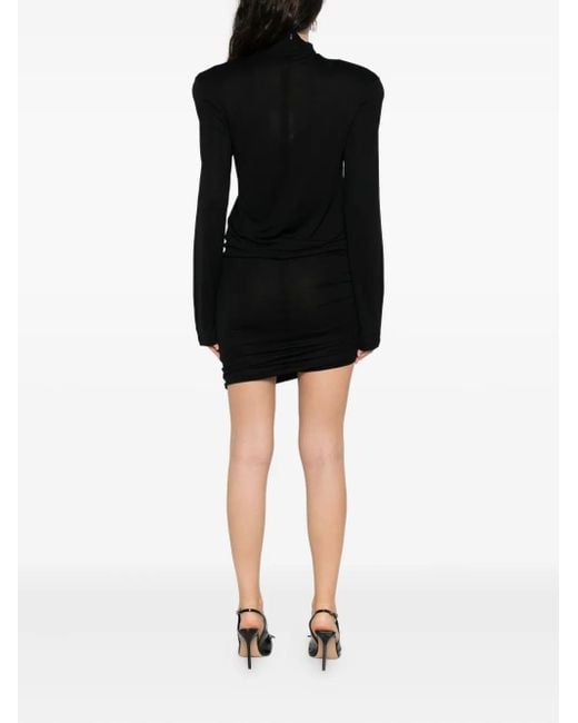 Jacquemus Black Asymmetrical Turtleneck Dress