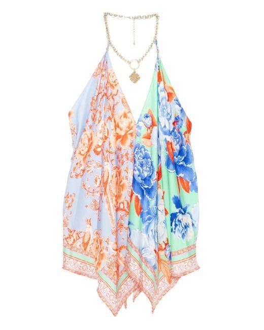 Camilla White Knotted Scarf Top