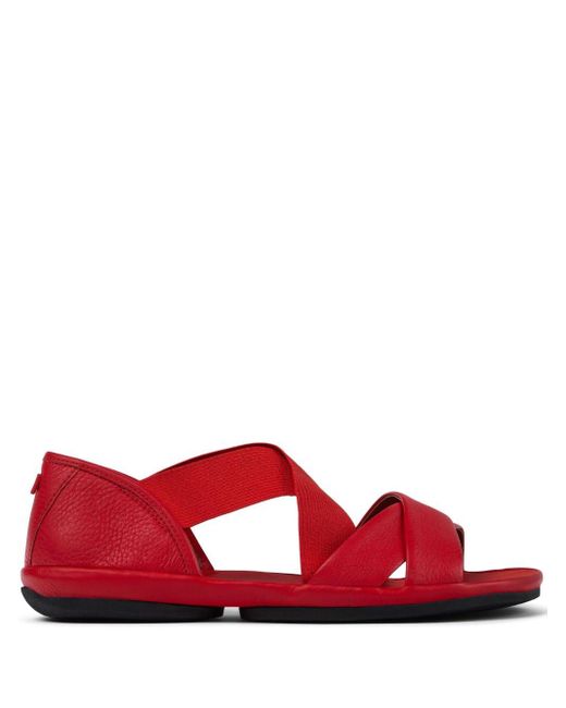 Camper Red Right Nina Leather Sandals