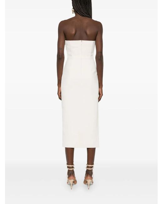 Elisabetta Franchi White Cream Midi Dress