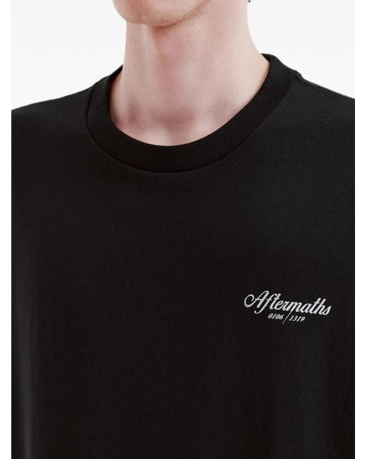 AFTERMATHS Black Logo-Print T-Shirt for men