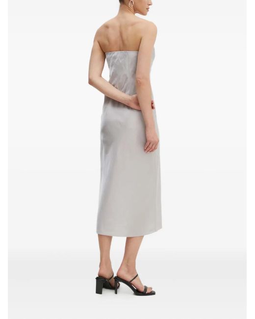 Samsøe & Samsøe White Strapless Midi Dress
