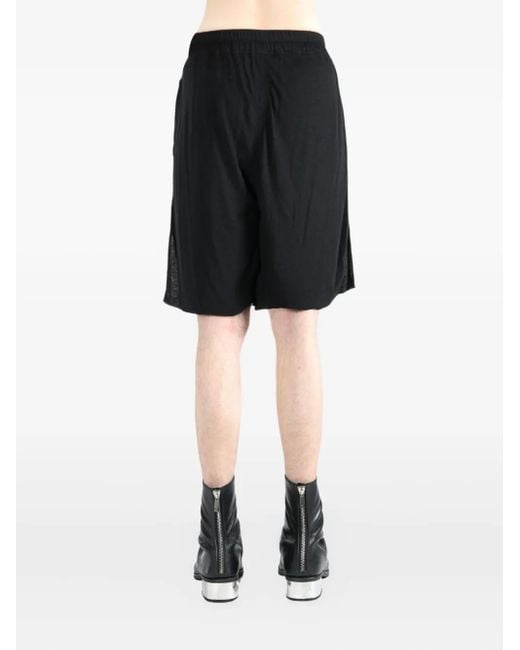 Rick Owens Black Drawstring Side-Split Shorts for men
