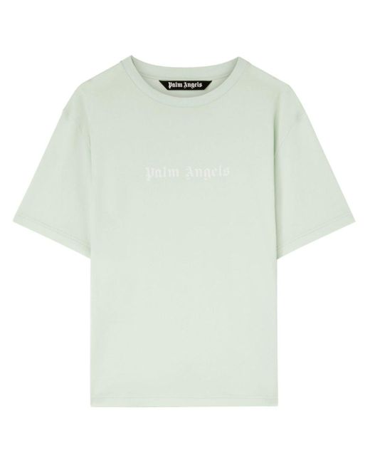 Palm Angels T-Shirt mit Logo-Print in Green für Herren