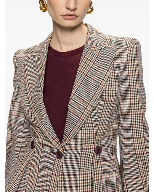 Nissa Gray Checked Tailored Blazer