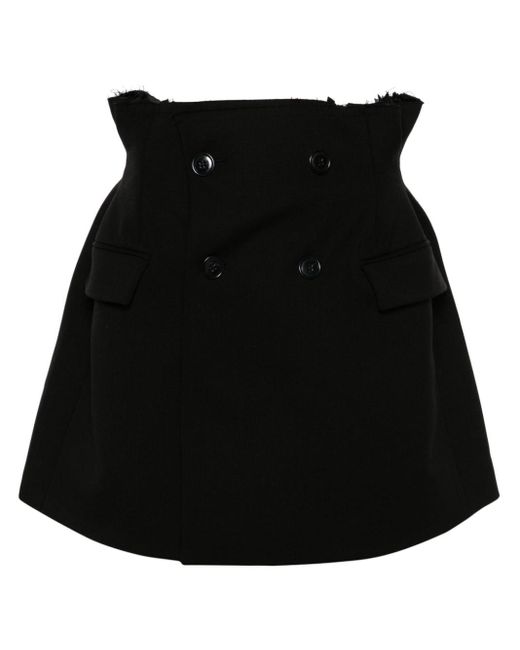 Minifalda con doble botonadura Vetements de color Black