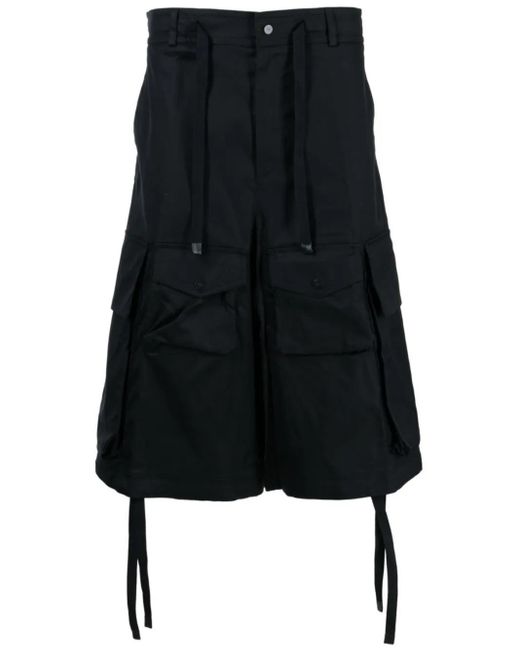 Moncler Black Drop-Crotch Shorts for men
