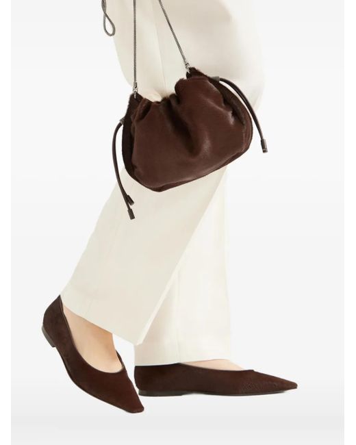 Brunello Cucinelli Mellow バケットバッグ ミニ Brown