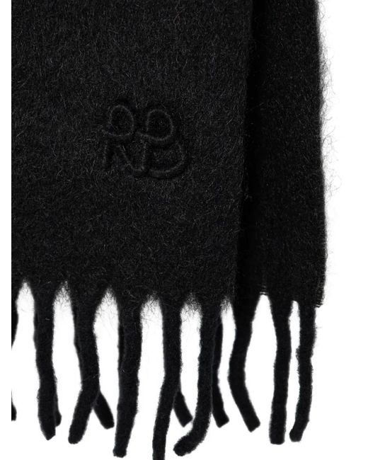 Ruslan Baginskiy Black Logo-Embroidered Scarf