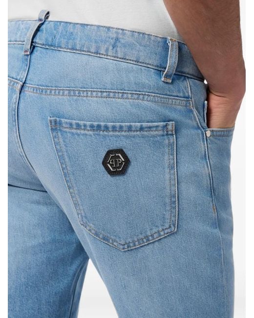 Philipp Plein Blue Straight Jeans for men