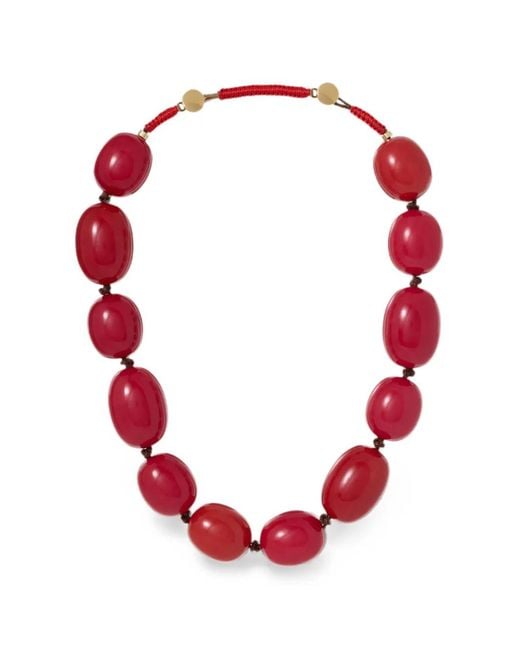 Roxanne Assoulin Red The Pebble Stone Necklace