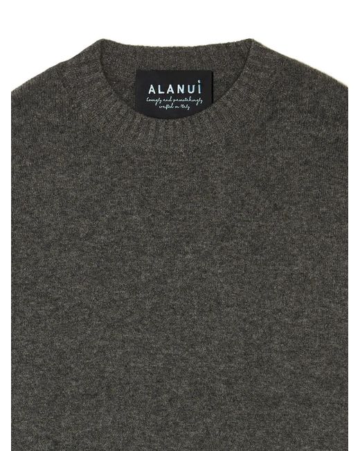 Alanui Gray Crew-Neck Cashmere-Blend Sweater