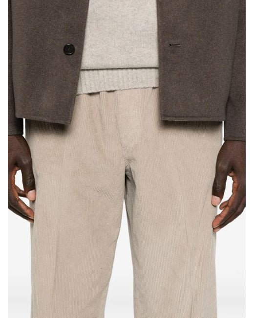 Cellar Door White Drawstring-Waist Corduroy Trousers for men