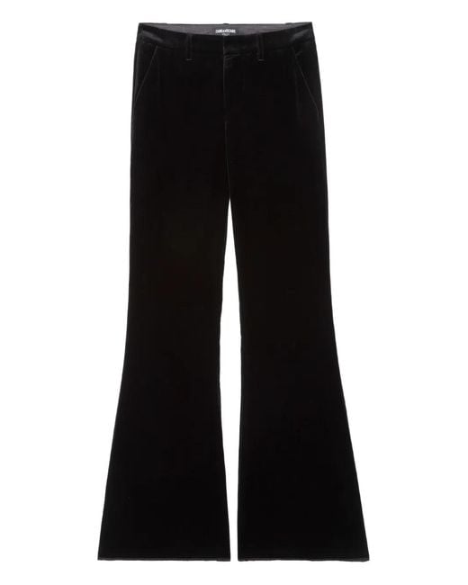 Zadig & Voltaire Black Prevy Velours Trousers