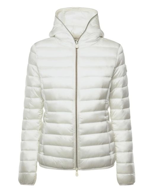 Save The Duck Gray Hooded Zip Coat