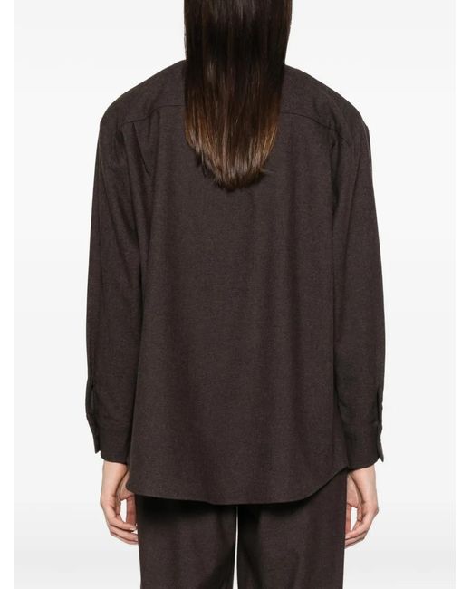 ELEH Brown Chest-Pocket Button-Up Shirt