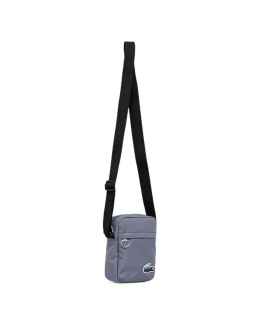 Lacoste Blue Landscape Crocodile Logo-Patch Bag for men