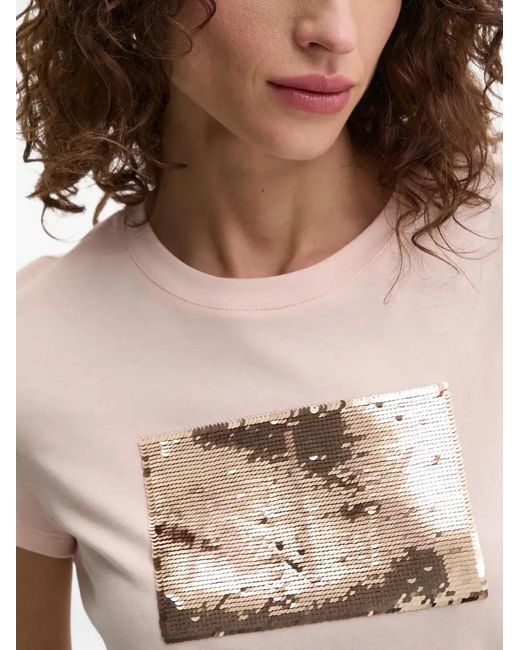 ARMANI EXCHANGE Blue Sequin-Logo T-Shirt