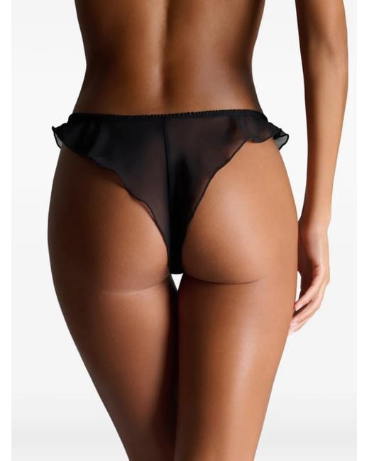 Maison Close Black La Parisienne Ruffled Tanga