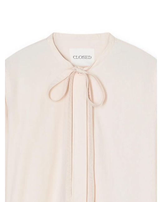 Closed White Blouse À Col Noué