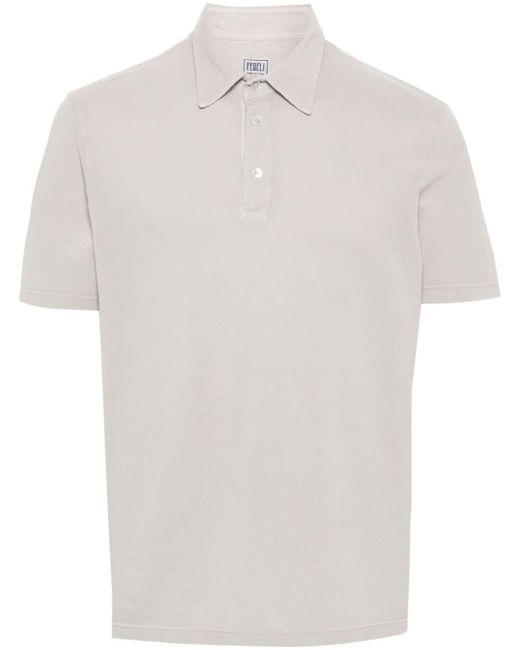 Fedeli White Piqué-weave Polo Shirt for men