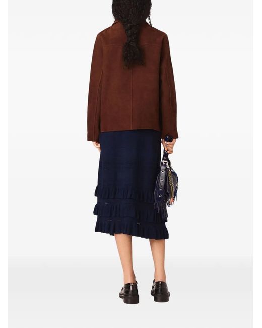 Maje Brown Suede Jacket