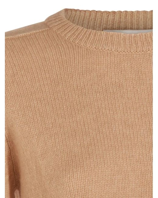 Jersey de cachemira con cuello redondo Kujten de color Natural