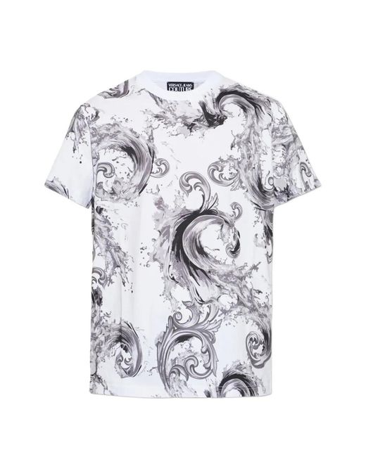 Versace Jeans Couture メンズ ホワイト バロッコプリント Tシャツ