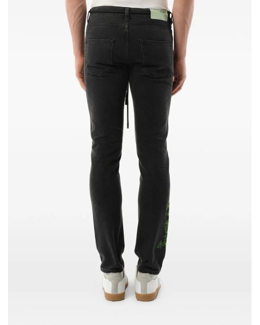メンズ Off-White c/o Virgil Abloh E.M スリムジーンズ ブラック | Lyst
