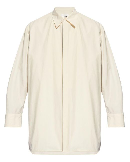 Jil Sander White Drop-shoulder Cotton Shirt for men